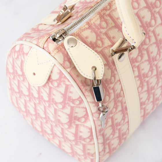 Christian Dior Pink Monogram Boston Bowler Bag