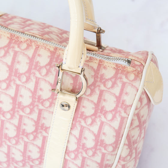 Christian Dior Pink Monogram Boston Bowler Bag