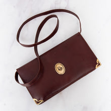  Dior Vintage Burgundy Leather Crossbody Clutch Bag