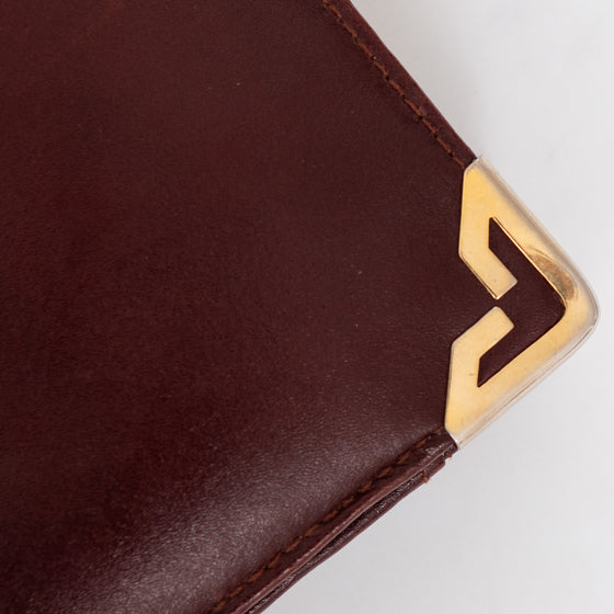 Dior Vintage Burgundy Leather Crossbody Clutch Bag