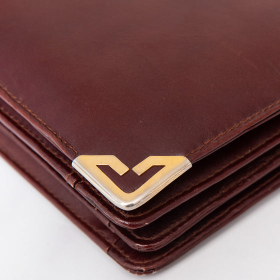 Dior Vintage Burgundy Leather Crossbody Clutch Bag