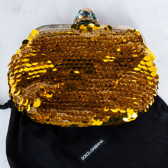 Dolce & Gabbana Paillette Gold Sequin Bag