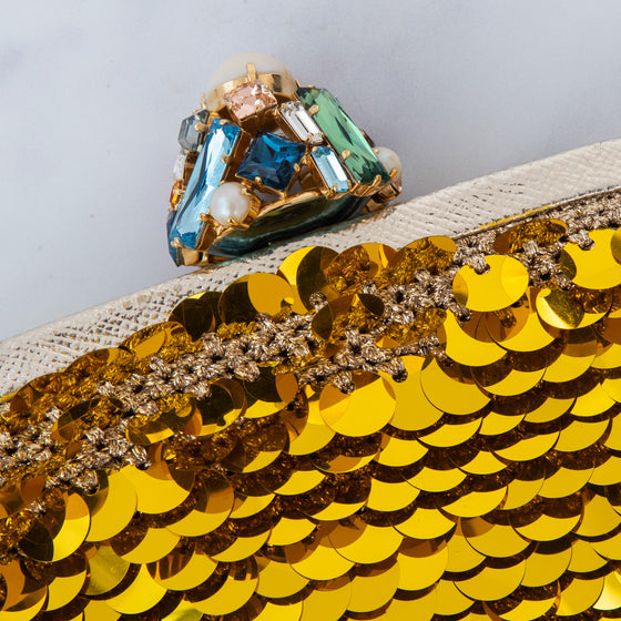 Dolce & Gabbana Paillette Gold Sequin Bag