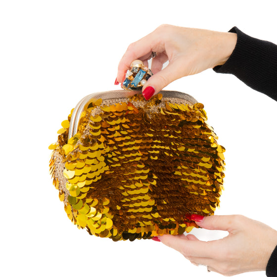 Dolce & Gabbana Paillette Gold Sequin Bag