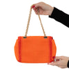 Dolce & Gabbana Orange Crystal Embellished Raffia Miss Dolce Bag