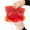 Dolce & Gabbana Orange Crystal Embellished Raffia Miss Dolce Bag