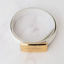  Dolce & Gabbana White Leather Belt