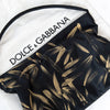 Dolce and Gabbana Navy And Gold Hand Painted Satin Shoulder Bag