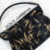 Dolce and Gabbana Navy And Gold Hand Painted Satin Shoulder Bag