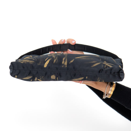 Dolce and Gabbana Navy And Gold Hand Painted Satin Shoulder Bag