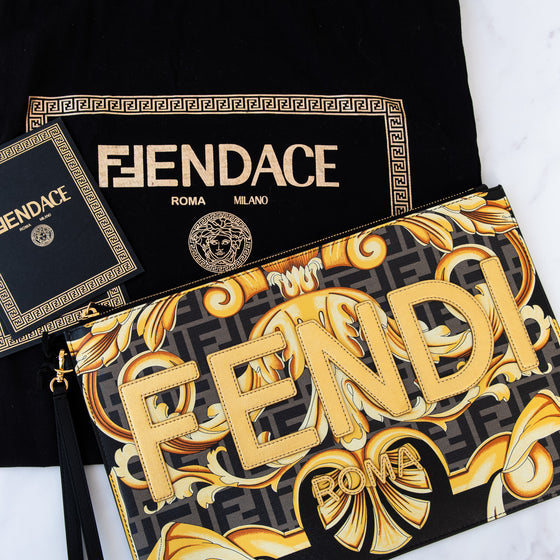 Versace x Fendi Fendace Large Flat Pouch Bag