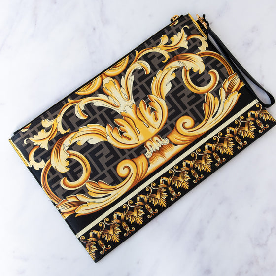 Versace x Fendi Fendace Large Flat Pouch Bag