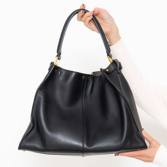 Fendi Peekaboo Black Leather Shoulder Bag