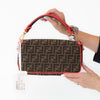 Fendi Baguette Brown FF Jacquard Shoulder Bag