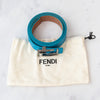 Fendi Belted Light Blue Mink Fur Jacket Blue Leather Belt
