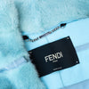 Fendi Belted Light Blue Mink Fur Jacket Blue Leather Belt