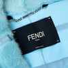 Fendi Belted Light Blue Mink Fur Jacket Blue Leather Belt