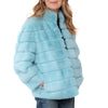 Fendi Belted Light Blue Mink Fur Jacket Blue Leather Belt