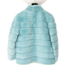 Fendi Belted Light Blue Mink Fur Jacket Blue Leather Belt