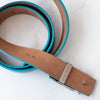 Fendi Belted Light Blue Mink Fur Jacket Blue Leather Belt