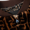 Fendi Brown Logo FF Guccu Pattern Mink Jacket