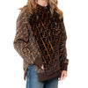 Fendi Brown Logo FF Guccu Pattern Mink Jacket