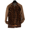 Fendi Brown Logo FF Guccu Pattern Mink Jacket