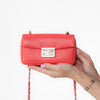Fendi Mini Be Baguette Rosa Ecstasy Leather Flap Bag