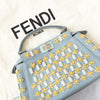 Fendi Minipeekaboo Sky Blue Nappa Leather Crystal Bag