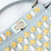 Fendi Minipeekaboo Sky Blue Nappa Leather Crystal Bag