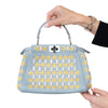 Fendi Minipeekaboo Sky Blue Nappa Leather Crystal Bag