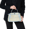 Fendi Minipeekaboo Sky Blue Nappa Leather Crystal Bag