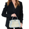 Fendi Minipeekaboo Sky Blue Nappa Leather Crystal Bag