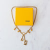 Fendi Necklace FF Logo Gold Plated Chain Pendant