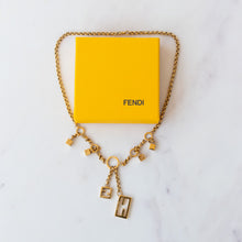  Fendi Necklace FF Logo Gold Plated Chain Pendant