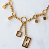 Fendi Necklace FF Logo Gold Plated Chain Pendant