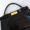 Fendi Peekaboo Medium Black Crocodile Bag