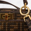 Fendi Peekaboo I See U Mini Sequin Brown FF Zucca Jacquard Fabric Bag