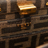 Fendi Peekaboo I See U Mini Sequin Brown FF Zucca Jacquard Fabric Bag