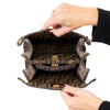 Fendi Peekaboo I See U Mini Sequin Brown FF Zucca Jacquard Fabric Bag