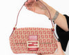 Fendi Zucchino Red Mini Mamma Baguette Bag