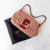 Fendi Zucchino Red Mini Mamma Baguette Bag