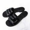 Givenchy G Logo Black Leather Flat Sandals