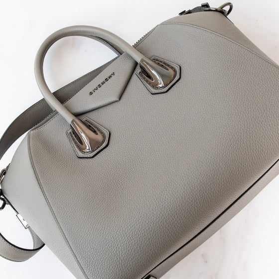 Givenchy Grey Leather Medium Antigona Bag