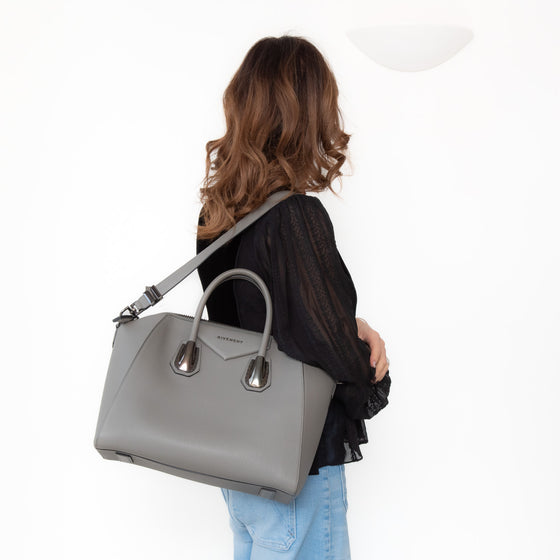 Givenchy Grey Leather Medium Antigona Bag