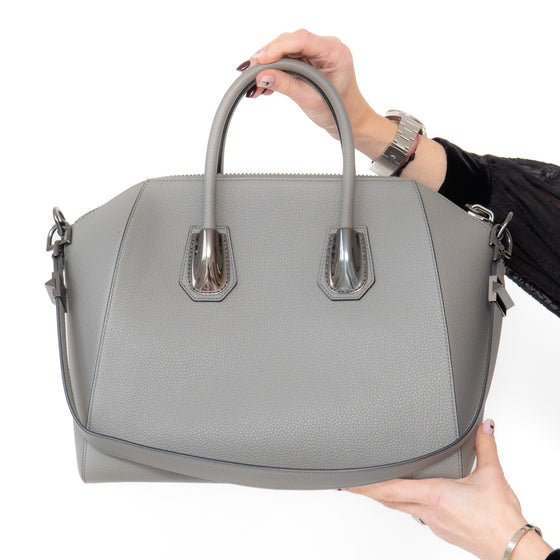 Givenchy Grey Leather Medium Antigona Bag