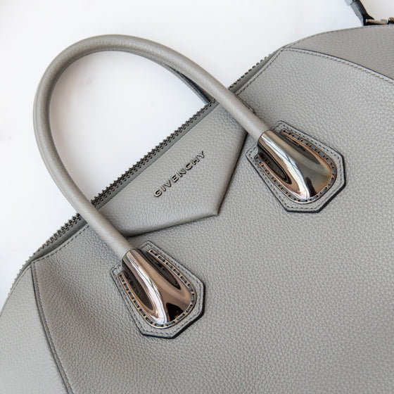 Givenchy Grey Leather Medium Antigona Bag