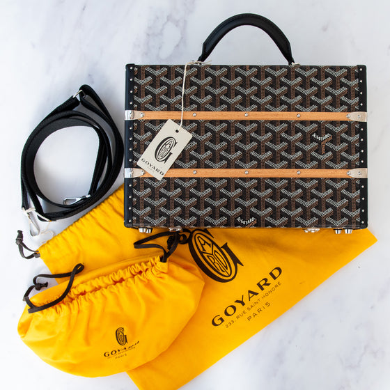 Goyard Goyardine Black Palace MM Trunk Bag