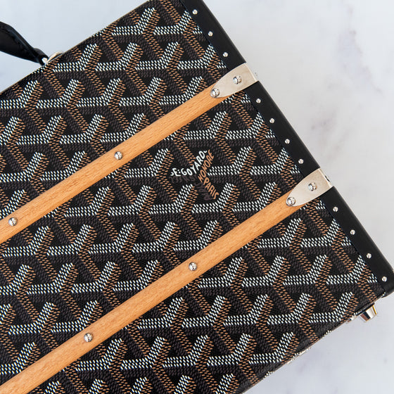 Goyard Goyardine Black Palace MM Trunk Bag