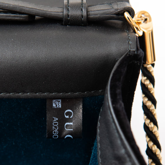 Gucci Black Velvet G Square Crossbody Bag